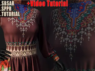 220 Cloth Details Decorative  Sbsar  Sppr  Video Tutorial Vol01 3D model