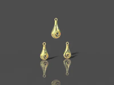 Swirl Drop Jewellery Set 3D print model