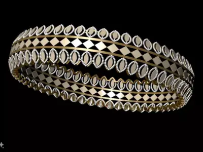 1222 Triad Echo Bangle 60MM-12gm 3D print model