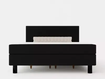 Charm Complete Bed Package 140x200 Black Low-poly 3D model