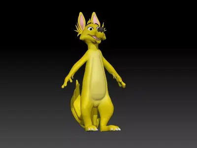 Fox cartoon - Updated Version  3D model