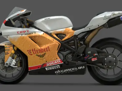 Ducati 1098R 2012 High-Detail Racing Bike 3D Model Low-poly 3D model