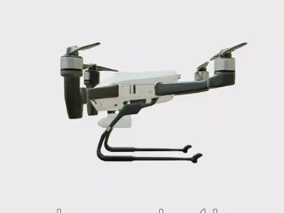 Hawk Eye Scout Drone with Retractable Landing Gear Low-poly 3D model