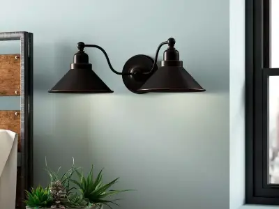 Euclid Light Dust Bronze Armed Sconce 3D model