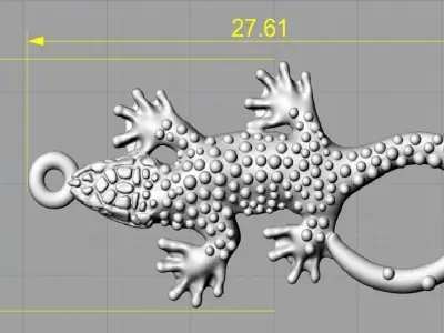 golden lizard 3D model