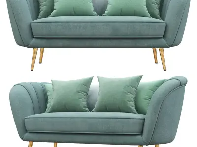 Deals on Alexandrea Velvet Flared Arm Loveseat 3d model Low-poly 3D model