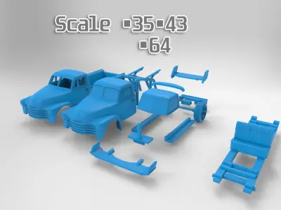 Ready to print racing Car drift Chev pickup 3100 3D print model