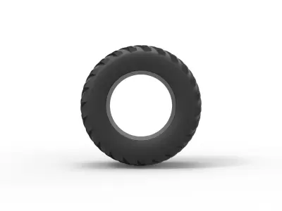 Pulling tractor rear tire 3 Scale 1 to 25 3D print model