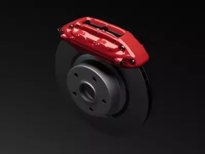 4 piston disc brakes Low-poly 3D model