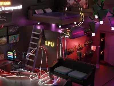 3D Sci-Fi Room  Free low-poly 3D model