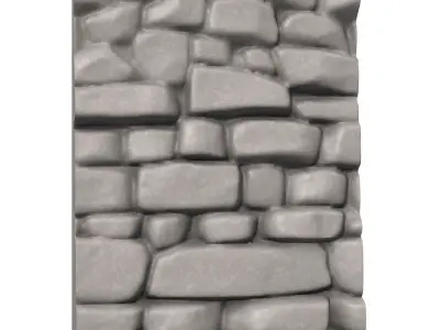 Crude Rock Wall Low Poly 3D print model