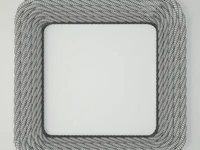 Square Nautical Rope Wall Mirror 3D model