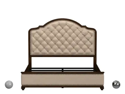 Beaumont Lane Traditiona Upholstered King Bed in Mahogany v2 3D model