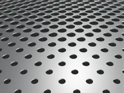 Perforated panel with parametric pattern 24-O-09 3D model