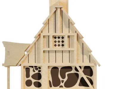 Plywood hut 3D model