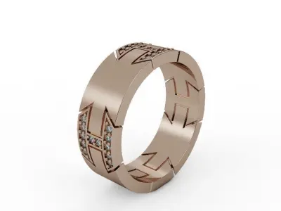 Gold ring 3D print model 15