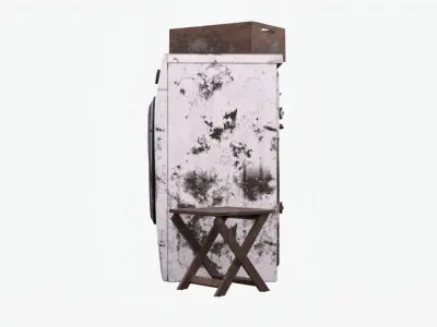 4K ruined laundry  decoration 3D model