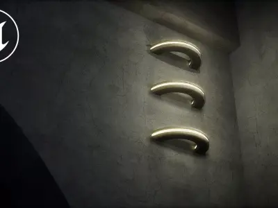Lighting for Sci Fi Brutal Locations Low-poly 3D model
