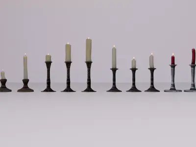 Candle collection 3D model