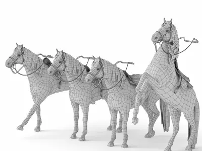 Realistic Horse 3D Model - With Bridle  Low-poly 3D model