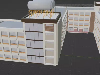 School with interior and exterior Free 3D model