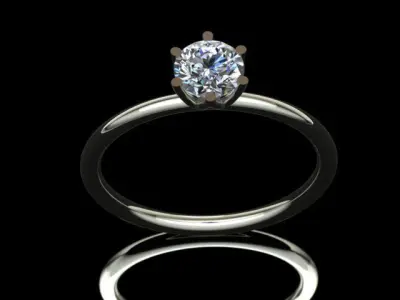 Tiffany Style Lotus Engagement Diamond Ring 3D print model