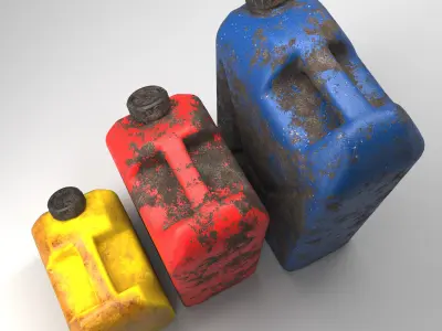 20-10-5 Liter Plastic Jerry cans 3D model