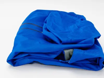 Blue windbreaker windcheater jacket generic folded for sport 3D model