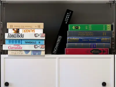 Decorative set White shelving 3D model