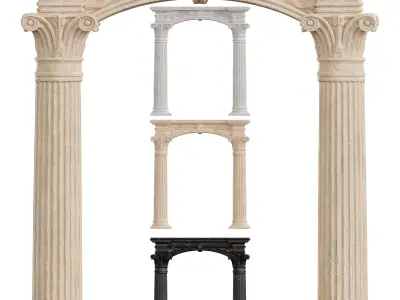 Classical Architectural Arc 04 - Corinthian Archway  Low-poly 3D model