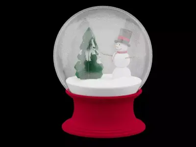 Christmas Snow Globe  Low-poly 3D model