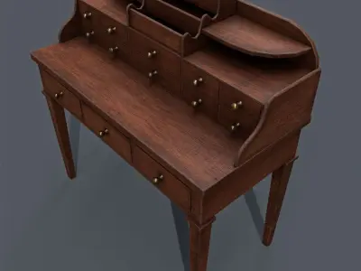 Vintage Pbr Desk Low-poly 3D model