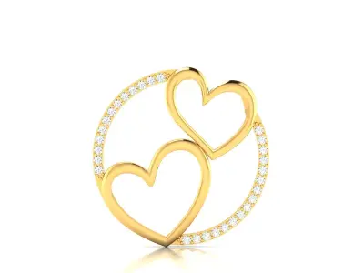 Women Heart Pendant 3DM STL OBJ FBX Render Details 3D print model get