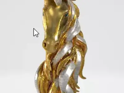 Stylish 3D Horse Head Ornament Ideal for Game 3D model
