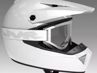 Motocross Helmet and Goggles 3D model