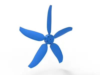 5 Blade Propeller of Drag racing Airboat Scale 1 to 25 3D print model