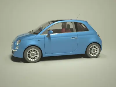 Fiat Car Low-poly 3D model