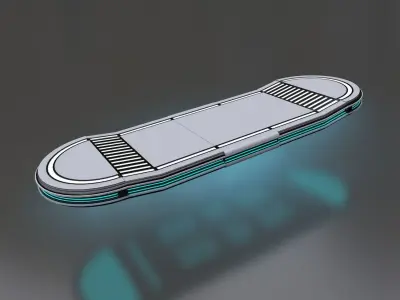 Futuristic Hoverboard 3D model