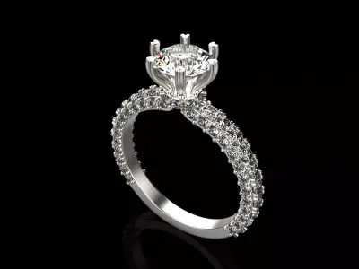 A ring with a diamond  029 3D print model