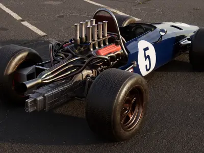 Bolide Rigged Race Car Low-poly 3D model