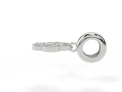 Charm Dog Paw with Gems 3D print model