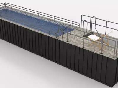 Container Swimming Pool Low-poly 3D model