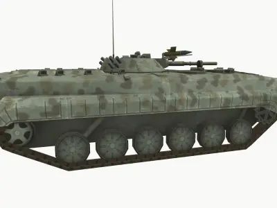 Armored Personnel Carrier BTR  Low-poly 3D model