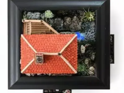 Handmade Alpine Watermill Cabin  Detailed Rural Diorama PBR Low-poly 3D model