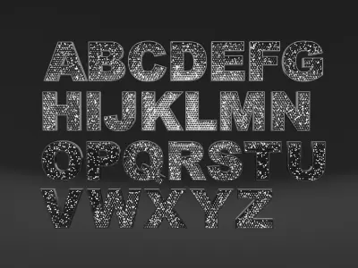 Sparkling Letters Alphabet 3D model