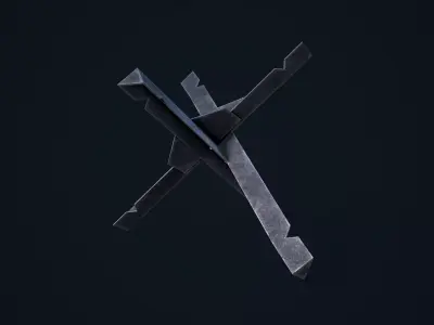 Hedgehog Anti-Tank Low-poly 3D model