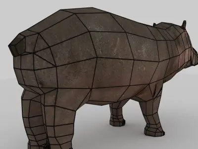 Hippo Low-poly 3D model