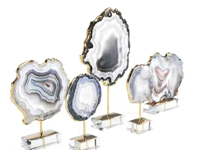 Decorative set of agate slices 3D model