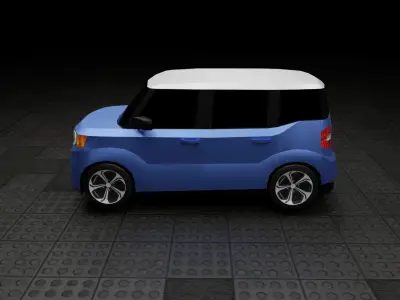 Low Poly Modern Generic Kei Car  Low-poly 3D model