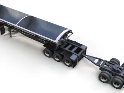 Side Dump trailer Low-poly 3D model